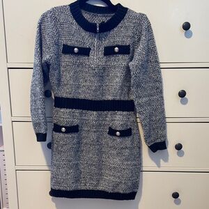 Chic Black and Gray Knit Dress